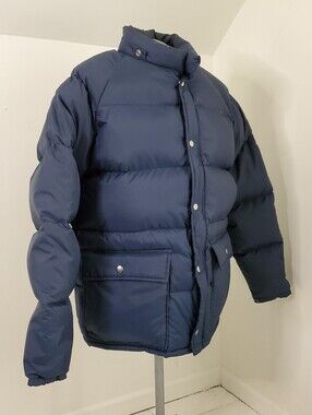 90s Vintage Chess King Navy Blue Mockneck Down Filled Puffer Jacket Winter Coat